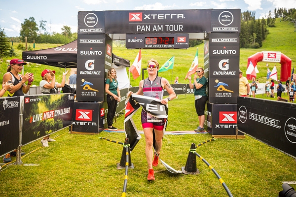 Suzie Snyder at the finish