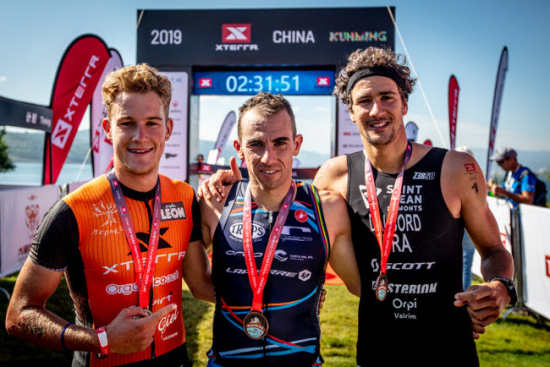 The mens Elite podium at XTERRA China