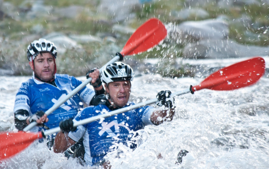Paddling in the XK race in Argengtina