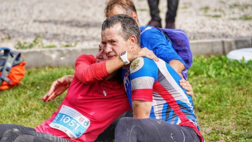 Team Blizzard on the finish line at the Rogaining European Champs