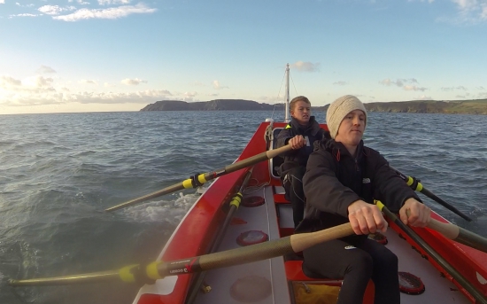 Lawrence Walters(L) and Tom Rainey (R) training in Salcombe