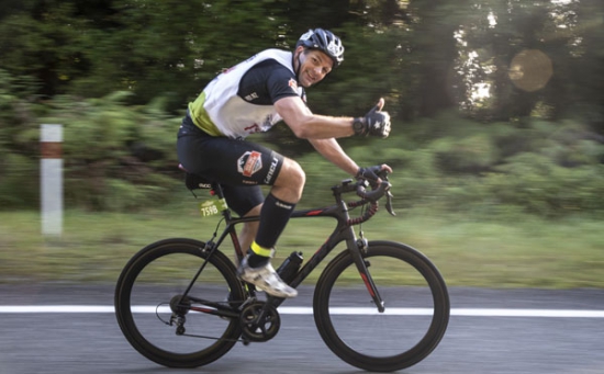 Richie MCaw during the 1st bike leg of 2020