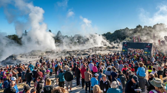 The 50km race start for the Tarawera Ultramarathon