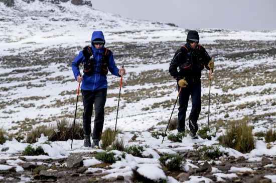 Ryan Sandes and Ryno Griesel enduring brutal weather in Lesotho