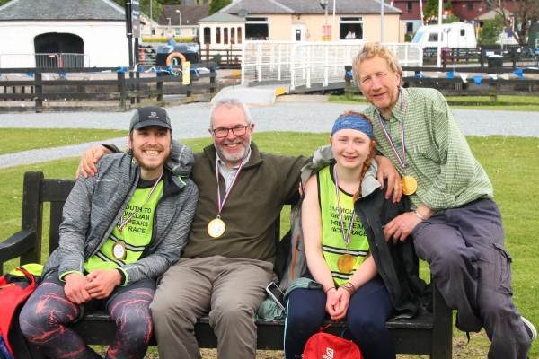 The team from Don't Look Down at the finish