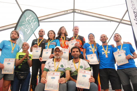The elite category podium