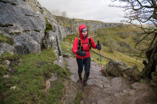 Wet conditions in the early stages of the 2020 Montane Spine Race