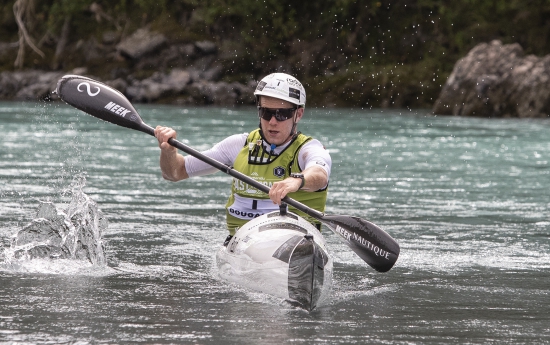 Dougal Allan kayaking in the Coast to Coast race