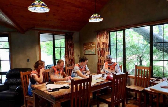 Team Avaya study the maps