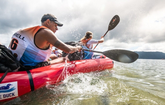 Team Avaya paddling on day one of GODZone