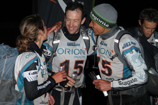 Team Seagate on the finish line of Godzone chapter 1