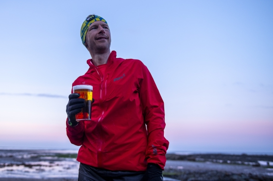 A well deserved beer at the finish