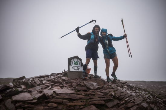 On the summit of Pen y Fan on day 5