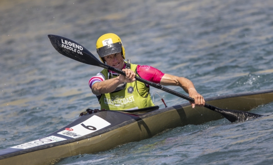 Ryan Kiesanowski paddling during the Coast to Coast