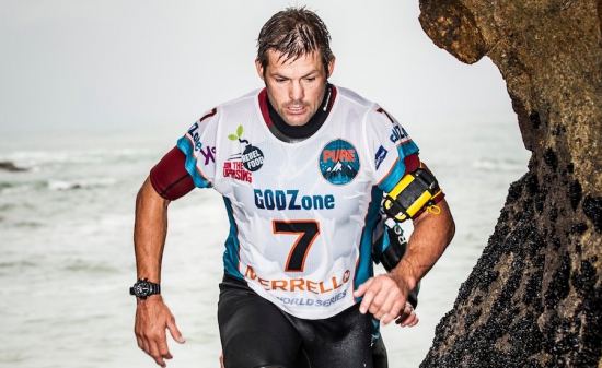 Richie McCaw coasteering near Kaiteriteri