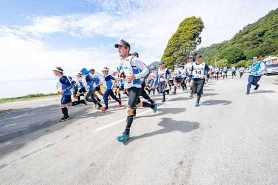 The Pure start line at Jackson Bay The Pure start line at Jackson Bay