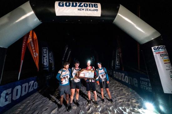 Team No Idea on the Finish line at Godzone Adventure