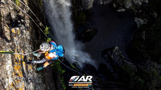 The abseil stage at the 2023 AR World Champs